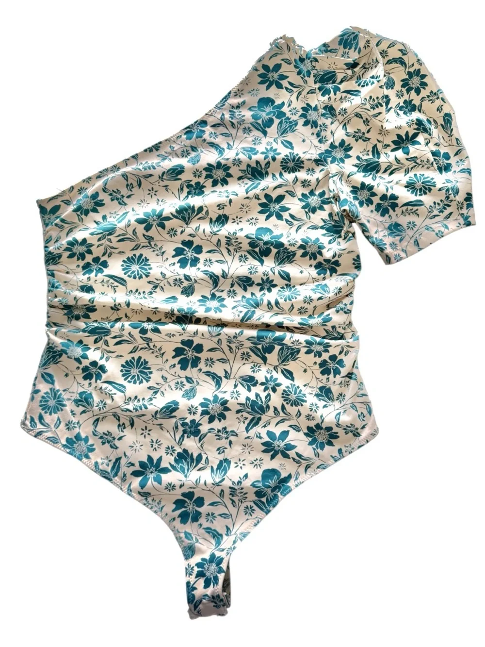 Free People Somethin Bout You Cream Floral Print One-Shoulder Bodysuit